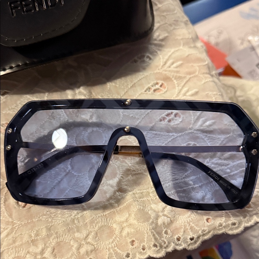 Fendi Navy Geometric Sunglasses